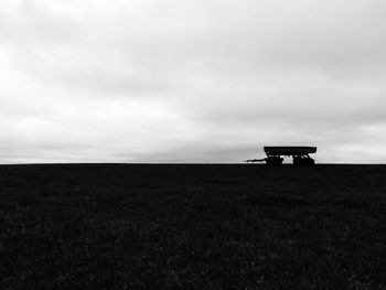 Scenic view of field against cloudy sky