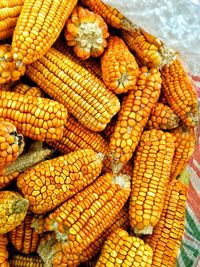 Close-up of corn in sack