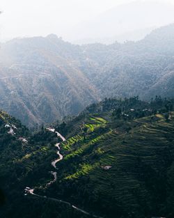 High angle view of landscape against sky