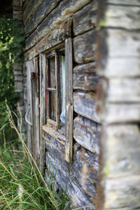 Close-up of old abandoned building