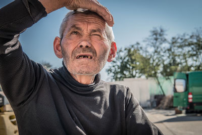 Portrait of man outdoors