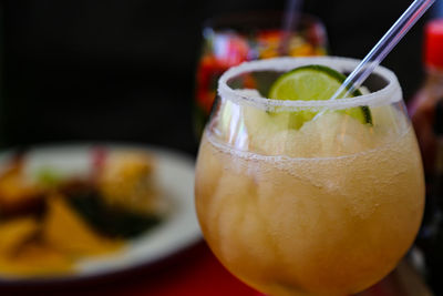 Close-up of drink on table