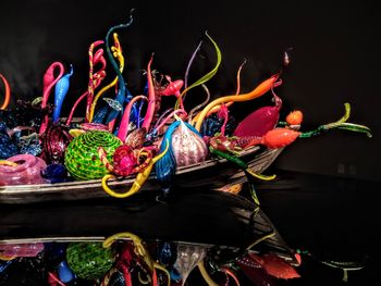 Close-up of multi colored candies on table