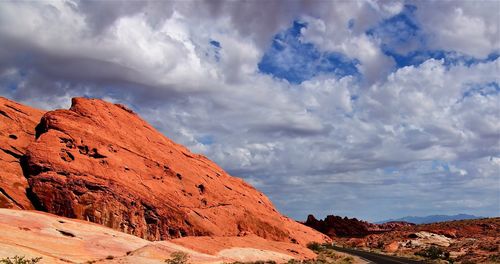 Scenic view of landscape against cloudy sky