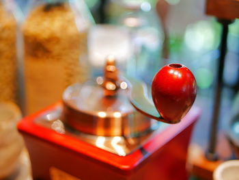 Close-up of apples on table