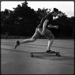 Woman jumping in park