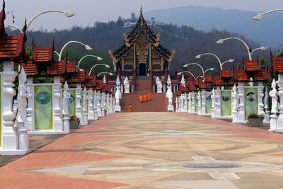 View of temple in building