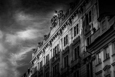 Low angle view of residential building against sky