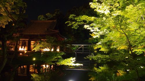 View of built structure at night