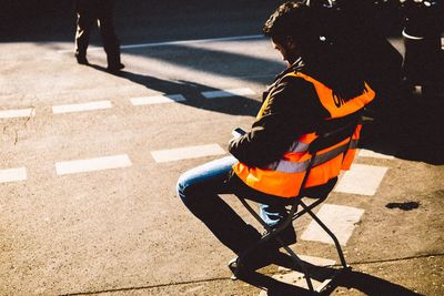 Woman on road