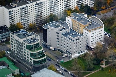 High angle view of city