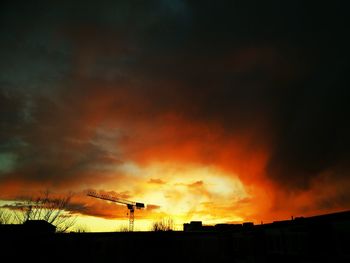 Low angle view of dramatic sky during sunset