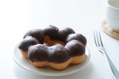 Close-up of dessert in plate on table