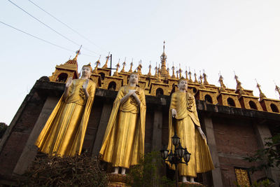 Low angle view of statue against clear sky