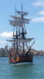 Ship moored at harbor