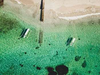 Aerial view of turquoise seascape