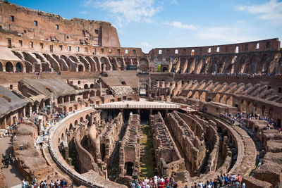 High angle view of people in amphitheater