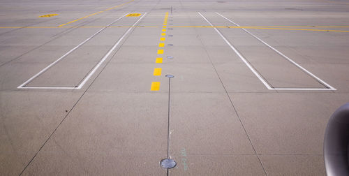 High angle view of zebra crossing