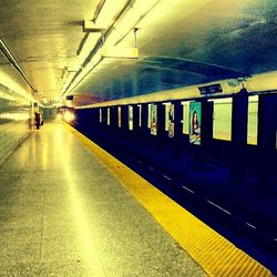 Train at railroad station platform