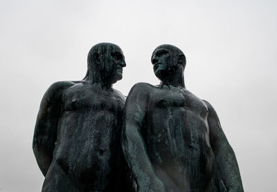 Low angle view of statue against clear sky