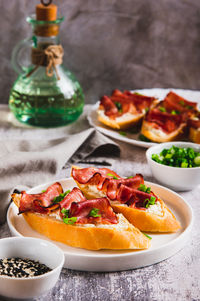 Close-up of food in plate on table