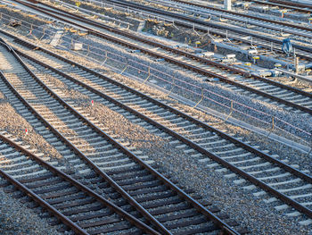 High angle view of railroad tracks