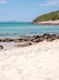 Scenic view of beach against sky