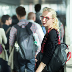 Young woman wearing sunglasses