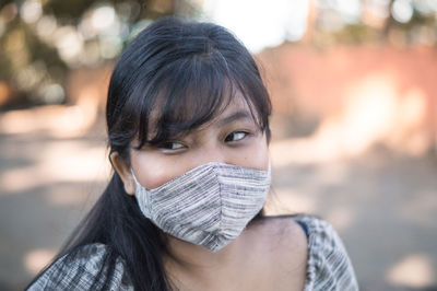 Close-up portrait of a beautiful young woman