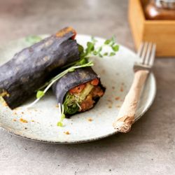 Close-up of meal served in plate