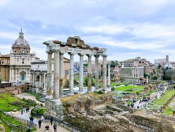 Buildings in city against sky