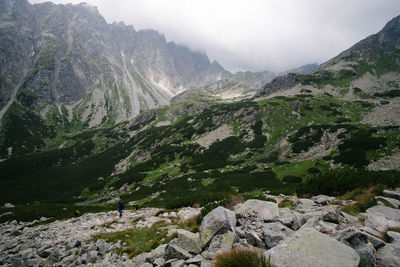 Scenic view of rocky mountains against sky