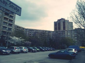 City street against buildings