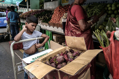 Men in market