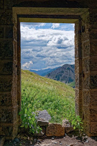 Scenic view of mountains against sky