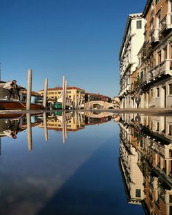 Reflection of buildings in canal