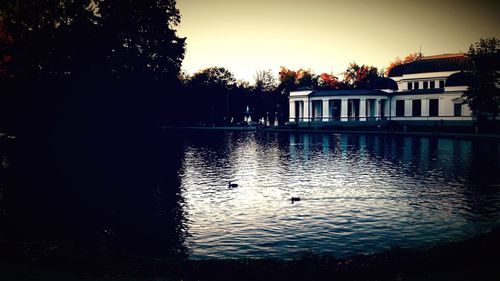 Reflection of buildings in water