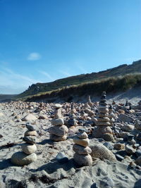 Stack of stones on shore