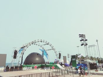 Low angle view of built structure against clear sky