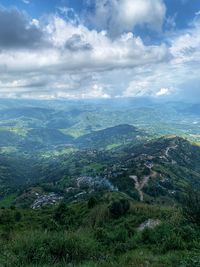 Aerial view of landscape against sky
