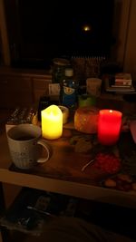 Close-up of tea cup on table