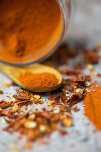Close-up of spice on table