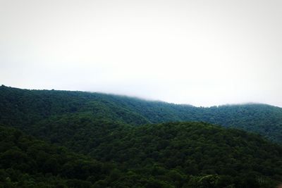 Scenic view of mountains against clear sky