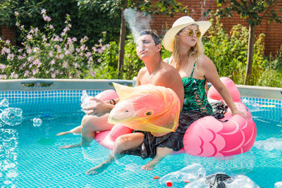 Woman in a swimming pool