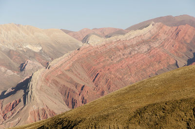 Scenic view of mountains against clear sky