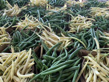 High angle view of vegetables for sale at market stall