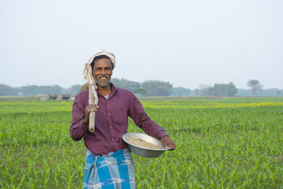 Man standing in field