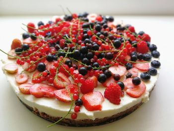 Close-up of strawberries in plate