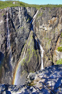 Scenic view of waterfall