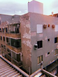 Low angle view of old building against sky